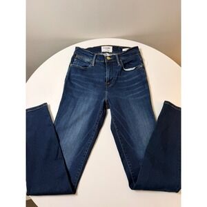 Frame Le High Skinny Jeans Women Size 26 Dark Blue Excellent High Rise Ankle Zip